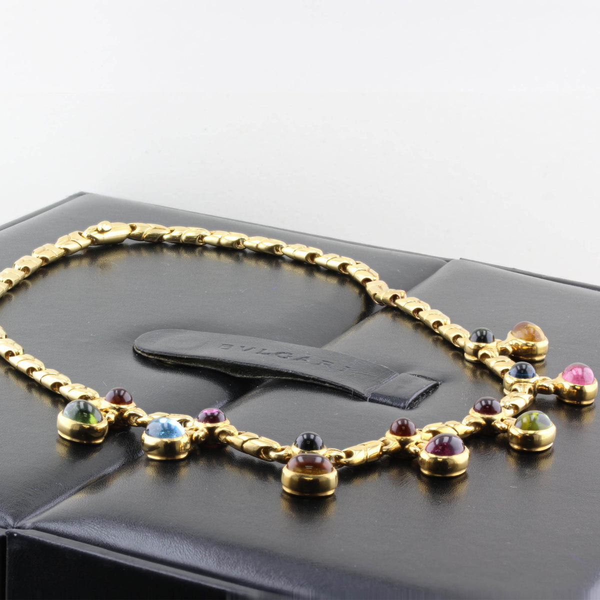 Vintage Bulgari Passo Doppio Gem Set Necklace