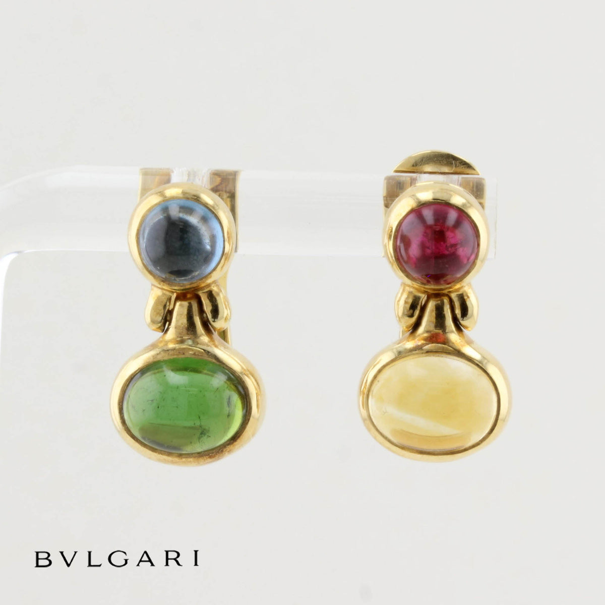Vintage Bulgari Passo Doppio Gem Set Earrings