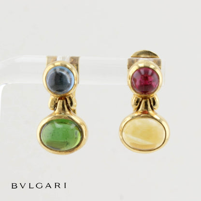 Vintage Bulgari Passo Doppio Gem Set Earrings