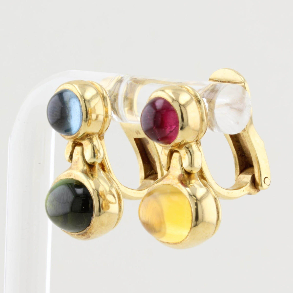 Vintage Bulgari Passo Doppio Gem Set Earrings