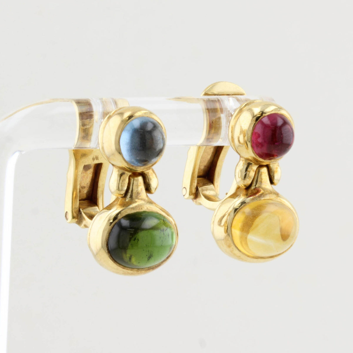 Vintage Bulgari Passo Doppio Gem Set Earrings