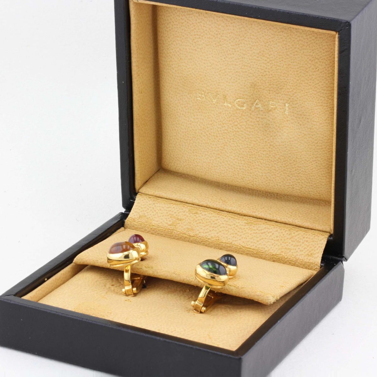 Vintage Bulgari Passo Doppio Gem Set Earrings