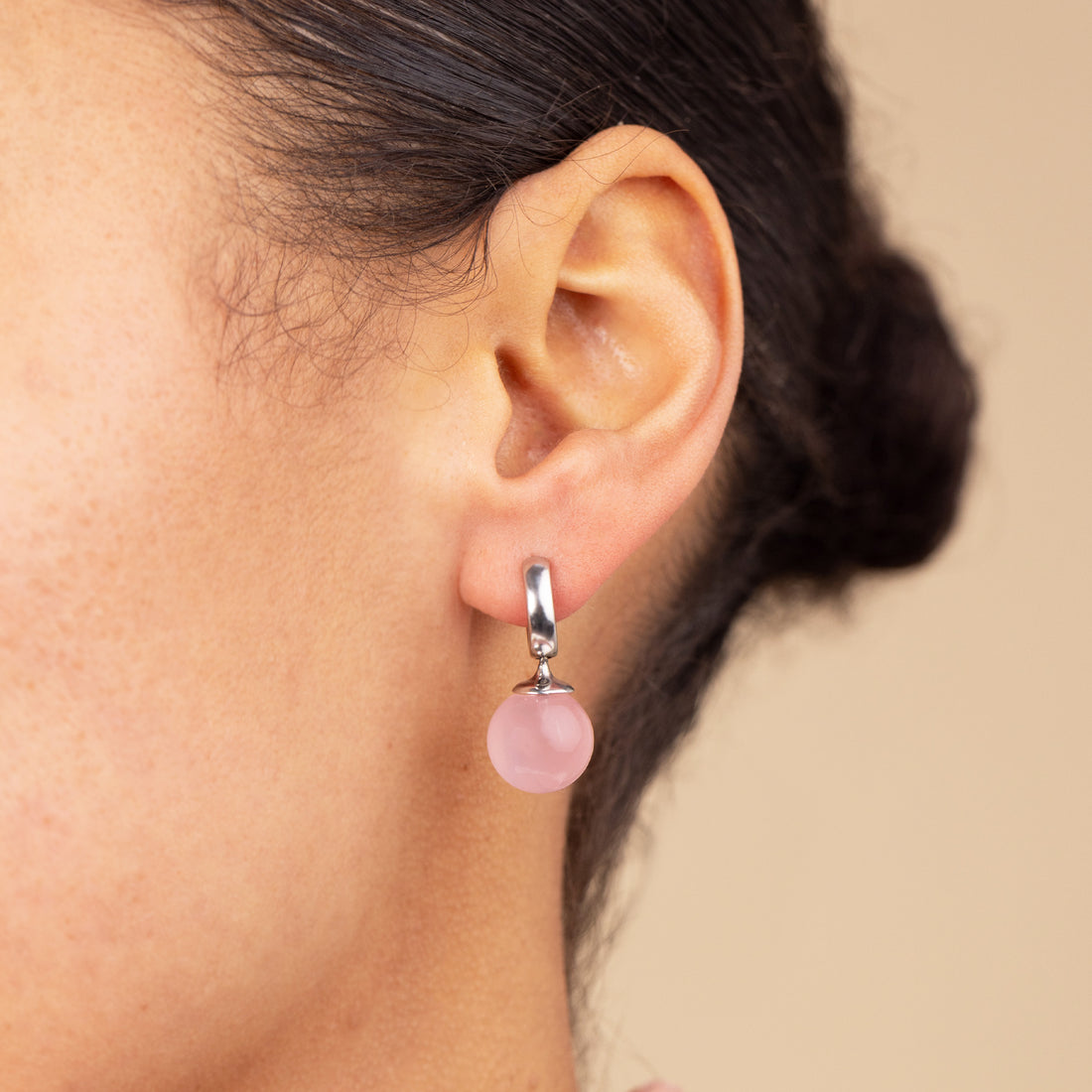 Rose Quartz Drop Earrings