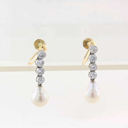 Antique Pearl and Diamond Earrings