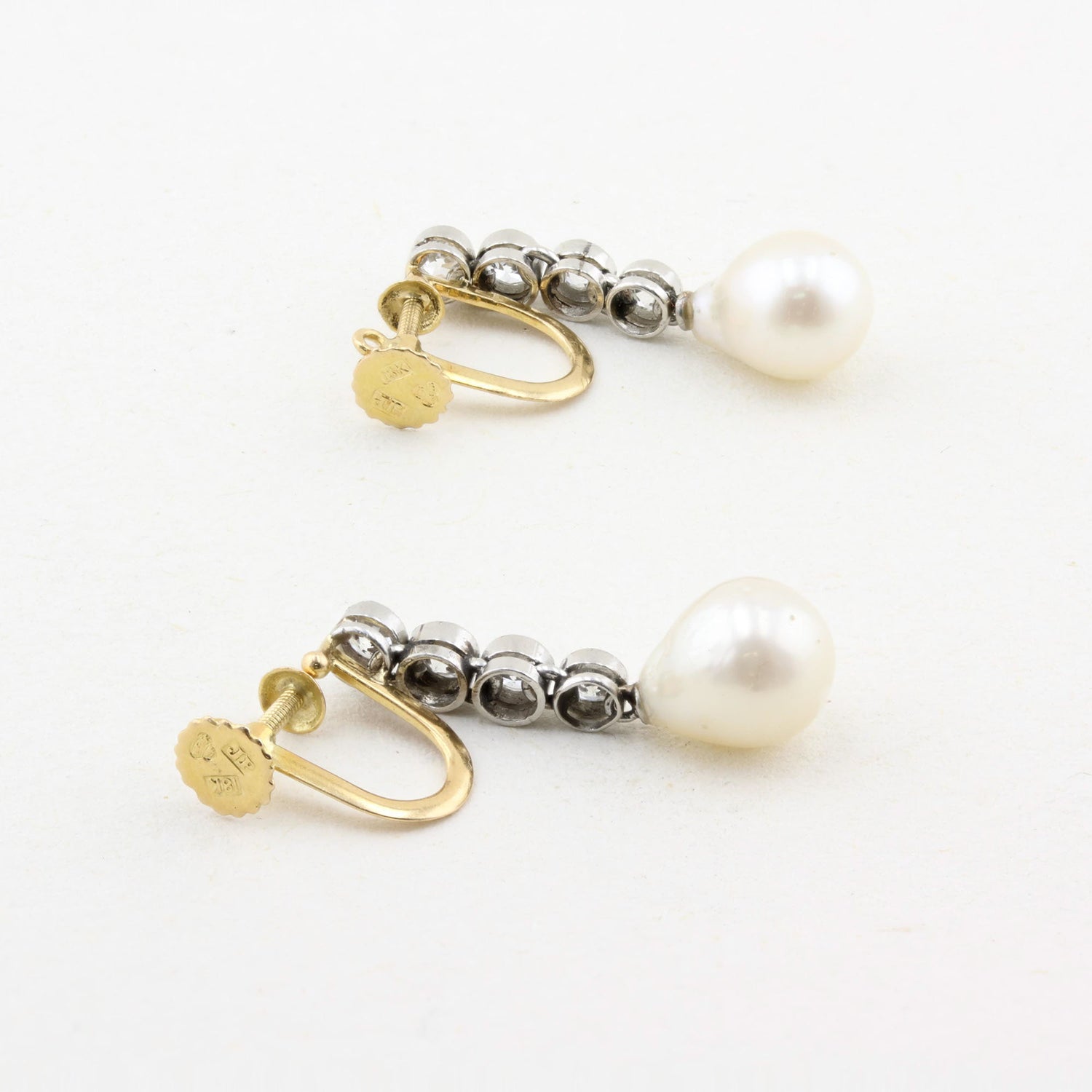 Antique Pearl and Diamond Earrings