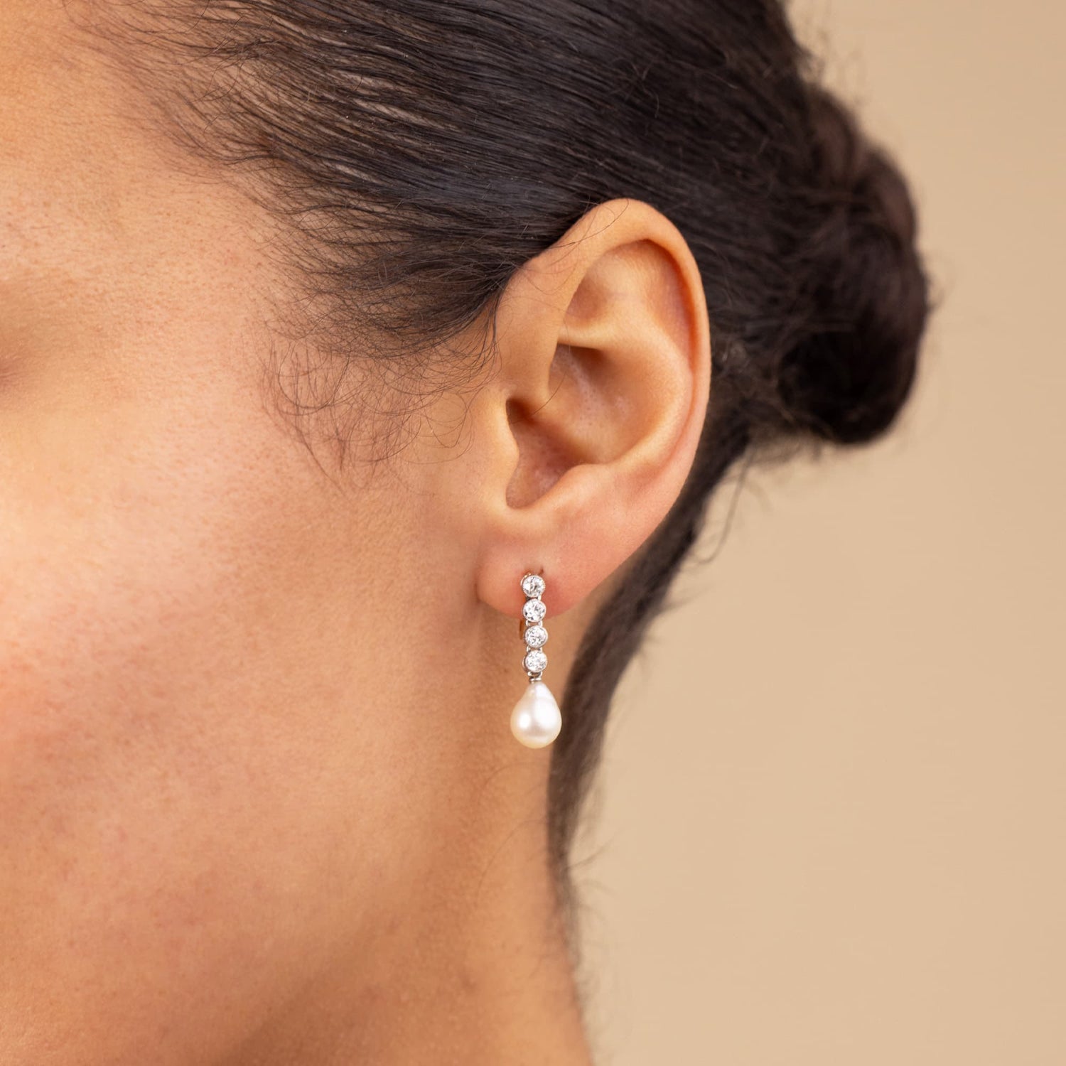 Antique Pearl and Diamond Earrings