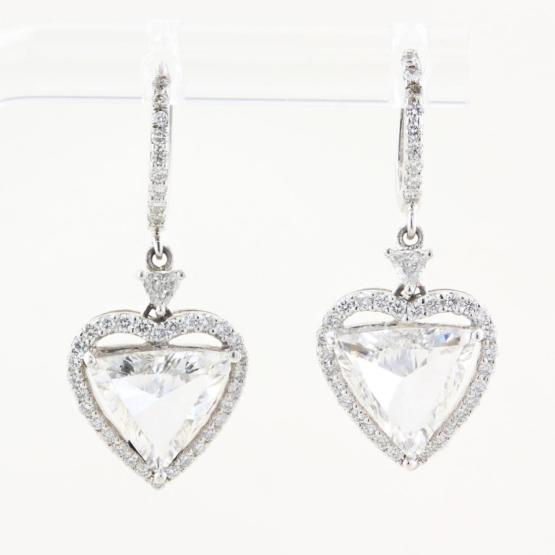 4.00ct Heart Shape Diamond Drop Earrings
