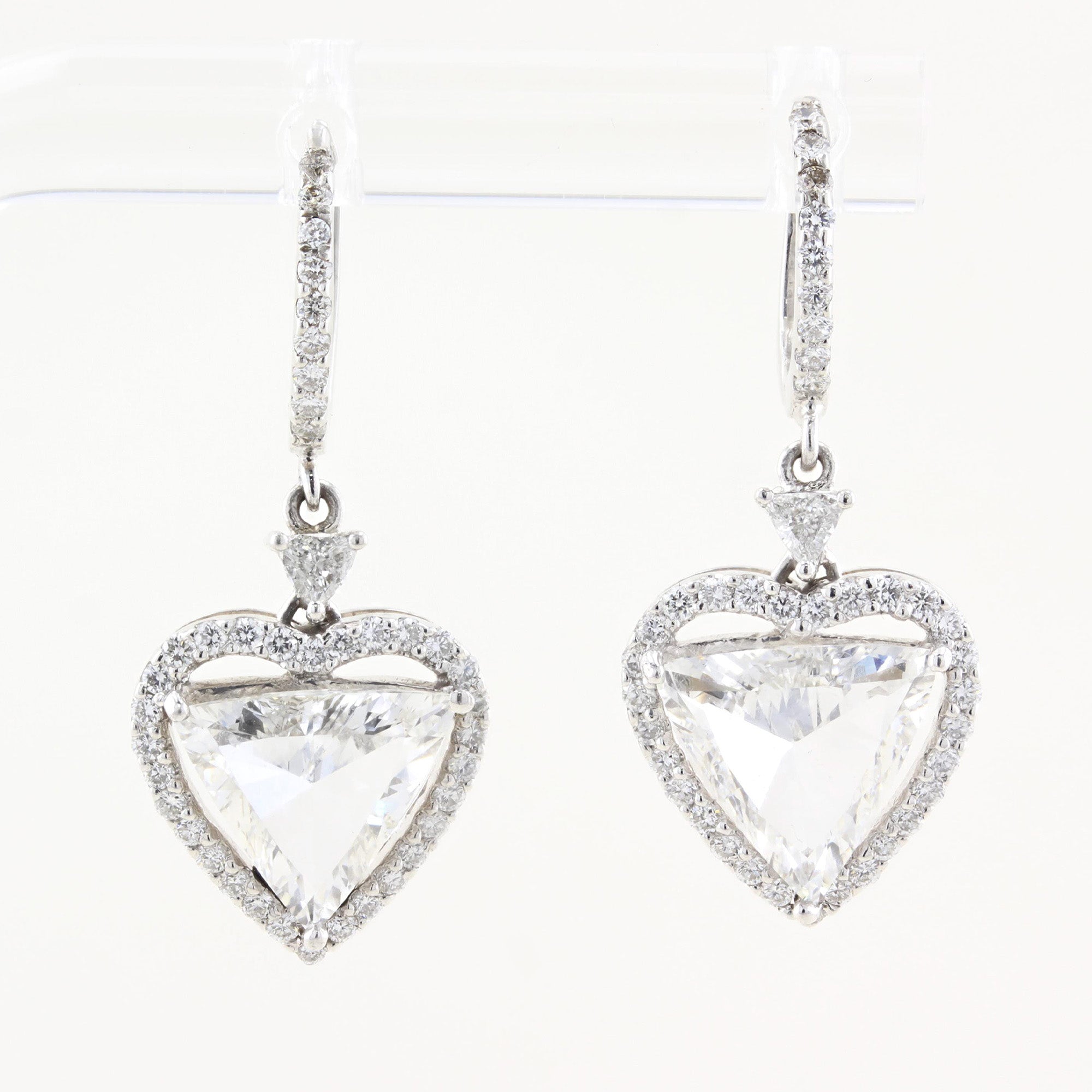 4.00ct Heart Shape Diamond Drop Earrings