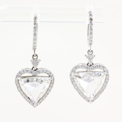 4.00ct Heart Shape Diamond Drop Earrings