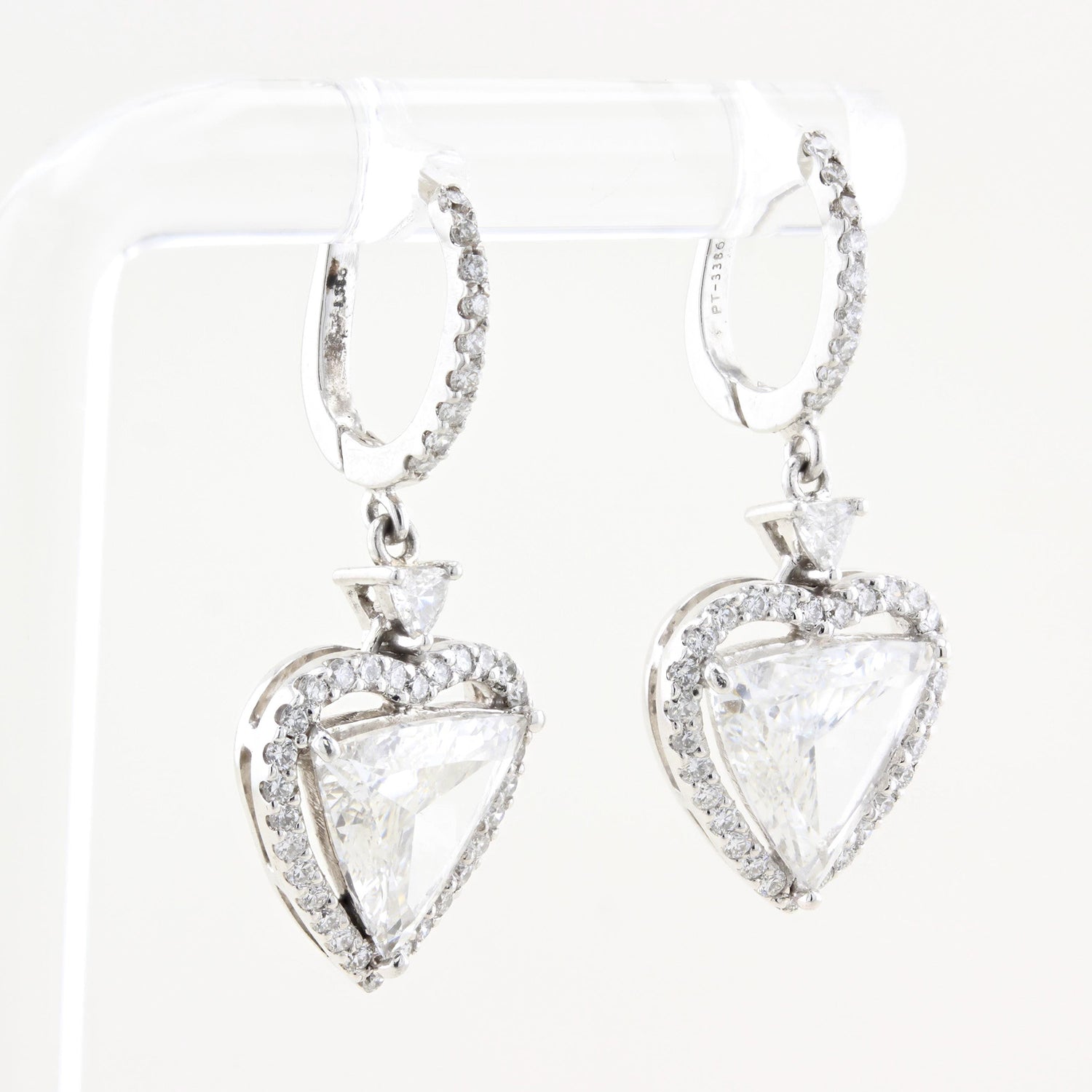 4.00ct Heart Shape Diamond Drop Earrings
