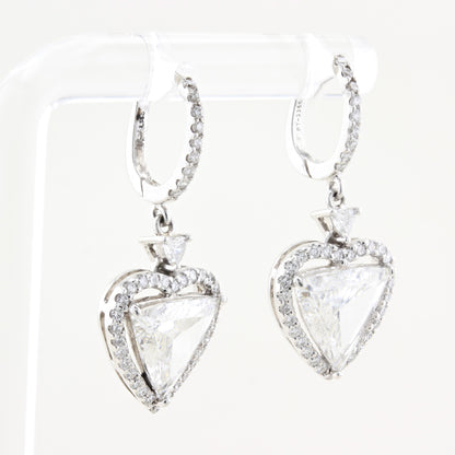 4.00ct Heart Shape Diamond Drop Earrings