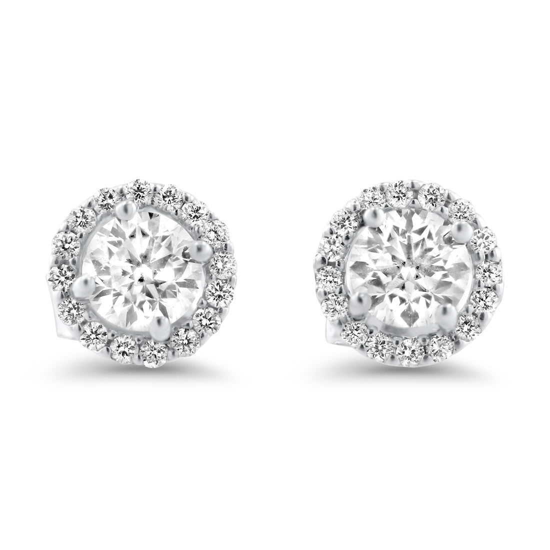 Diamond Halo Stud Earrings