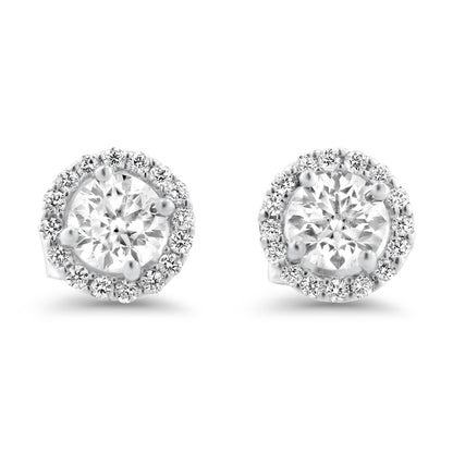 Diamond Halo Stud Earrings