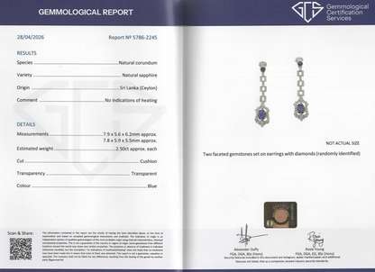 Rare Antique Natural Sapphire Drop Earrings