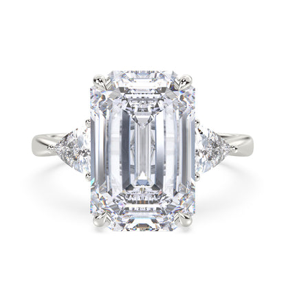 Lumine Emerald Cut Diamond Three Stone Engagement Ring