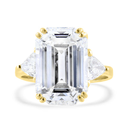 Lumine Emerald Cut Diamond Three Stone Engagement Ring