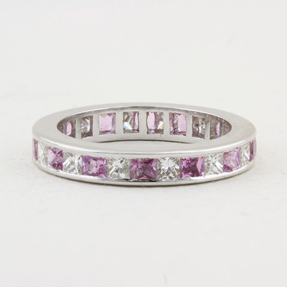 Pink Sapphire and Diamond Eternity Ring