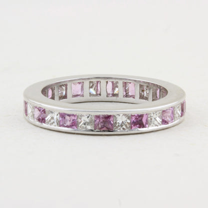 Pink Sapphire and Diamond Eternity Ring