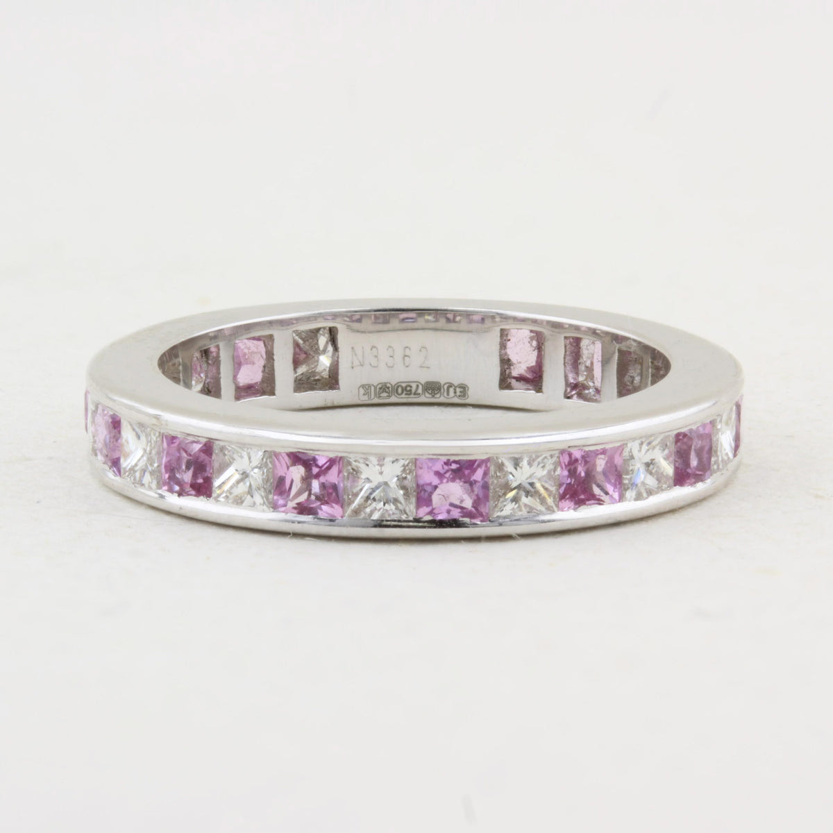 Pink Sapphire and Diamond Eternity Ring