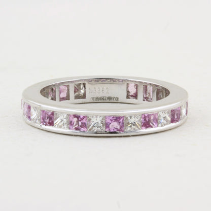 Pink Sapphire and Diamond Eternity Ring