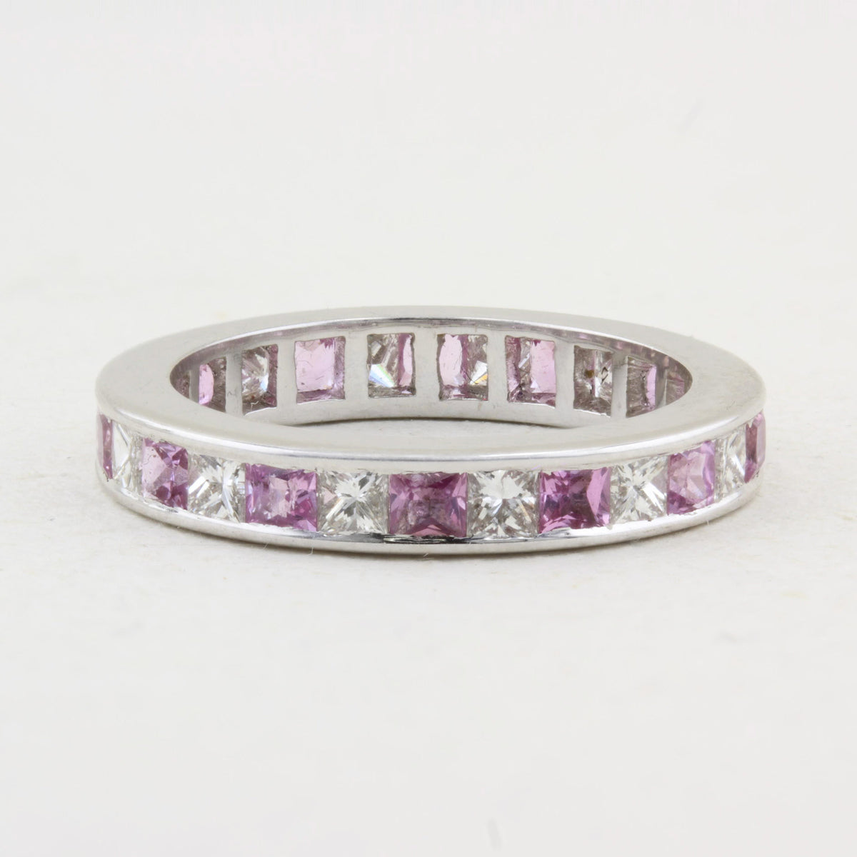 Pink Sapphire and Diamond Eternity Ring