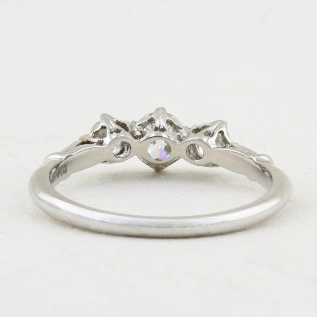 0.63ct Old Cut Diamond Three Stone Ring