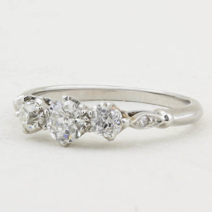 0.63ct Old Cut Diamond Three Stone Ring