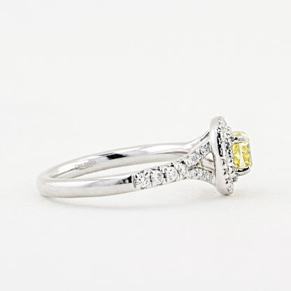 Fancy Yellow Diamond Cluster Ring