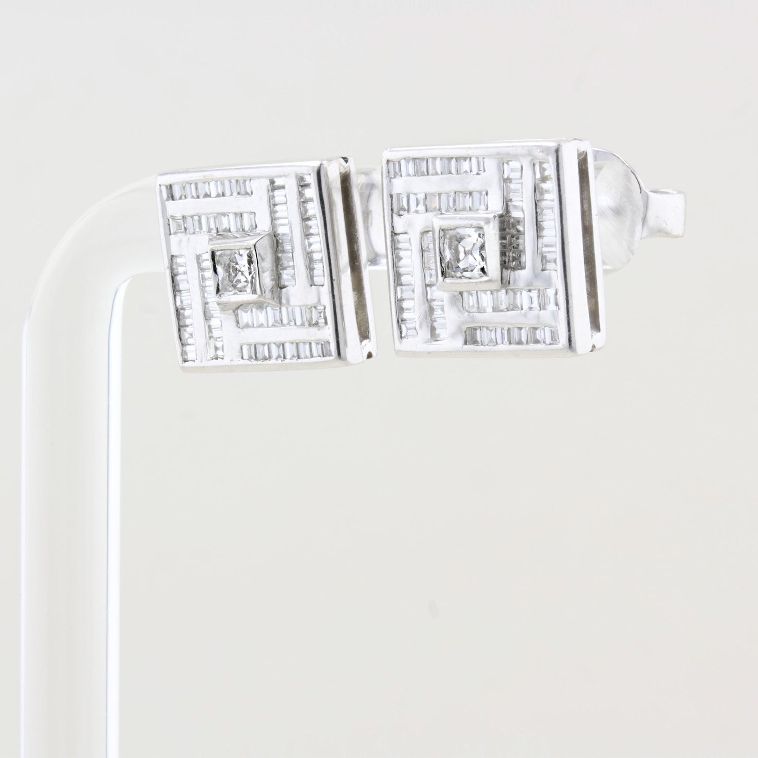Custom Cut Amity and Baguette Diamond Earrings Designed by Johanna Lumley