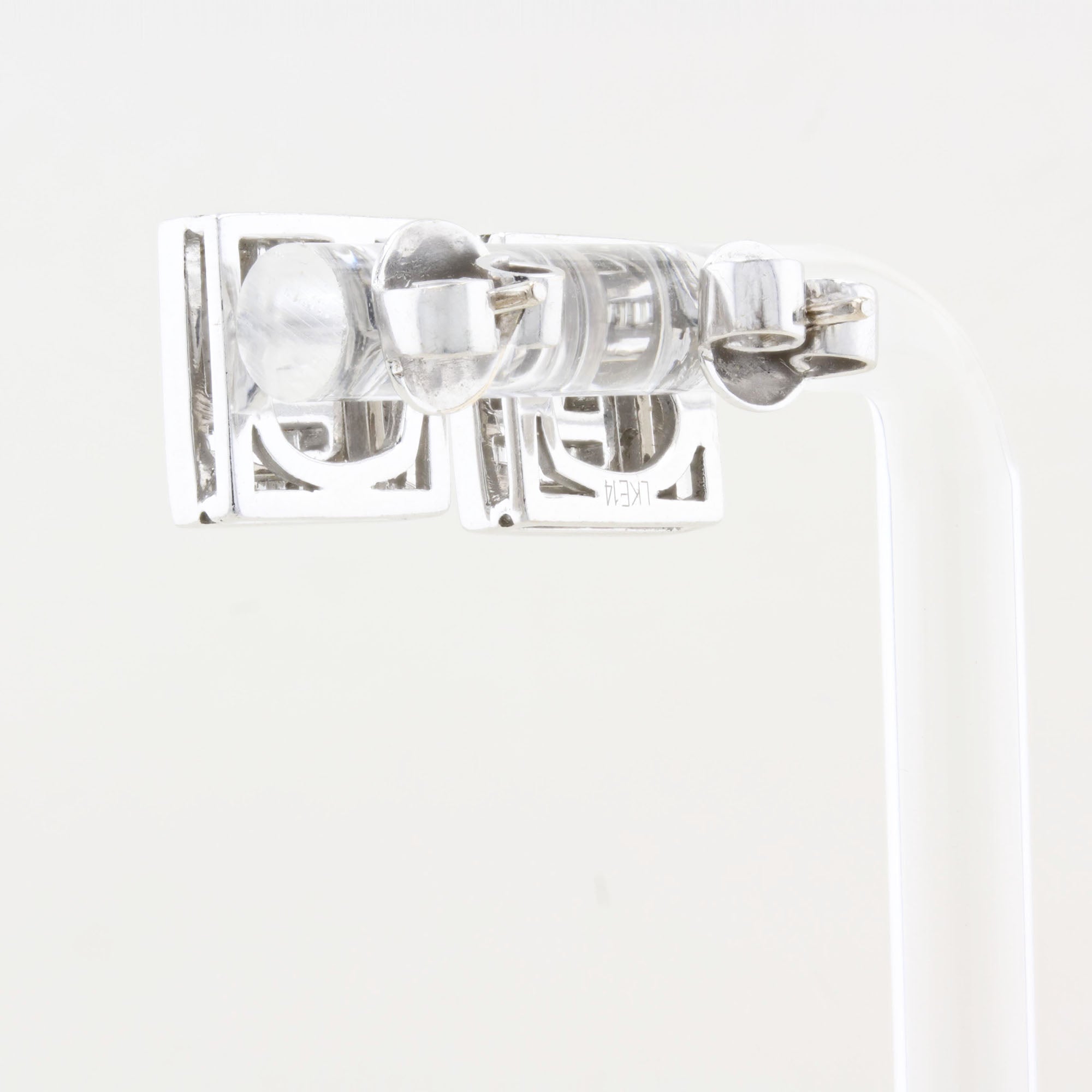 Custom Cut Amity and Baguette Diamond Earrings Designed by Johanna Lumley