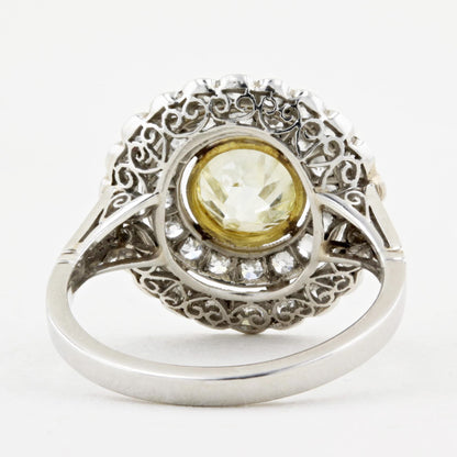 Edwardian Platinum Fancy Yellow Diamond Ring c.1915