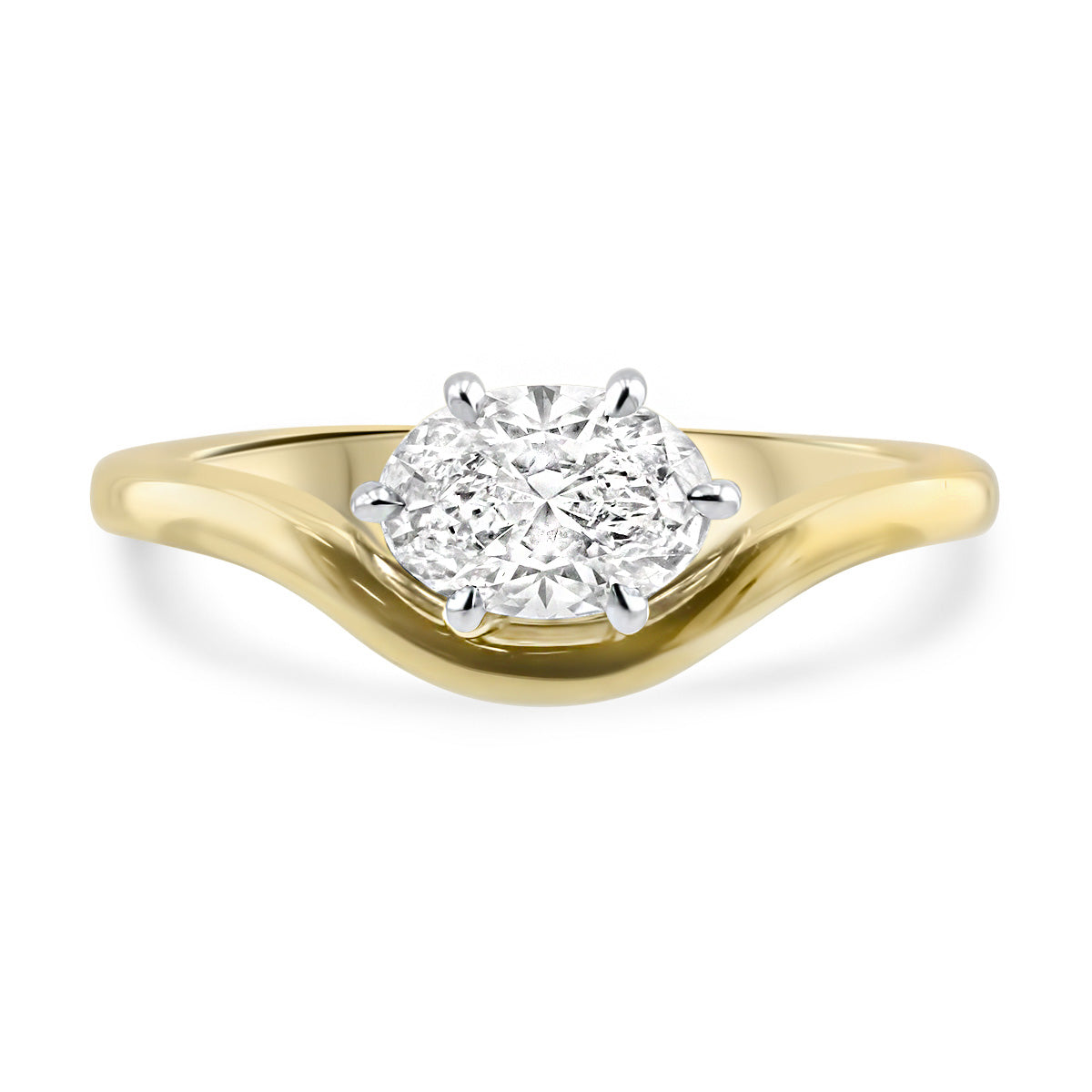 Amity Oval Diamond Wave Engagement Ring