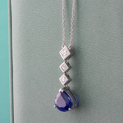 Pear-Shape Sapphire &amp; Diamond Drop Pendant