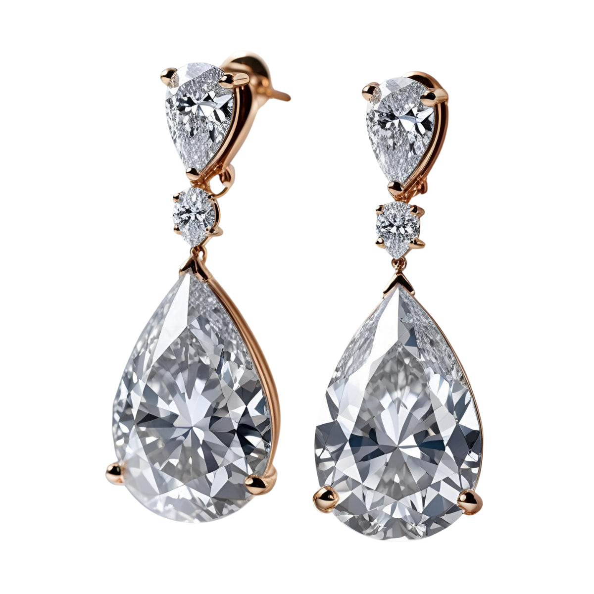 Pear Shape Diamond Drop Earrings