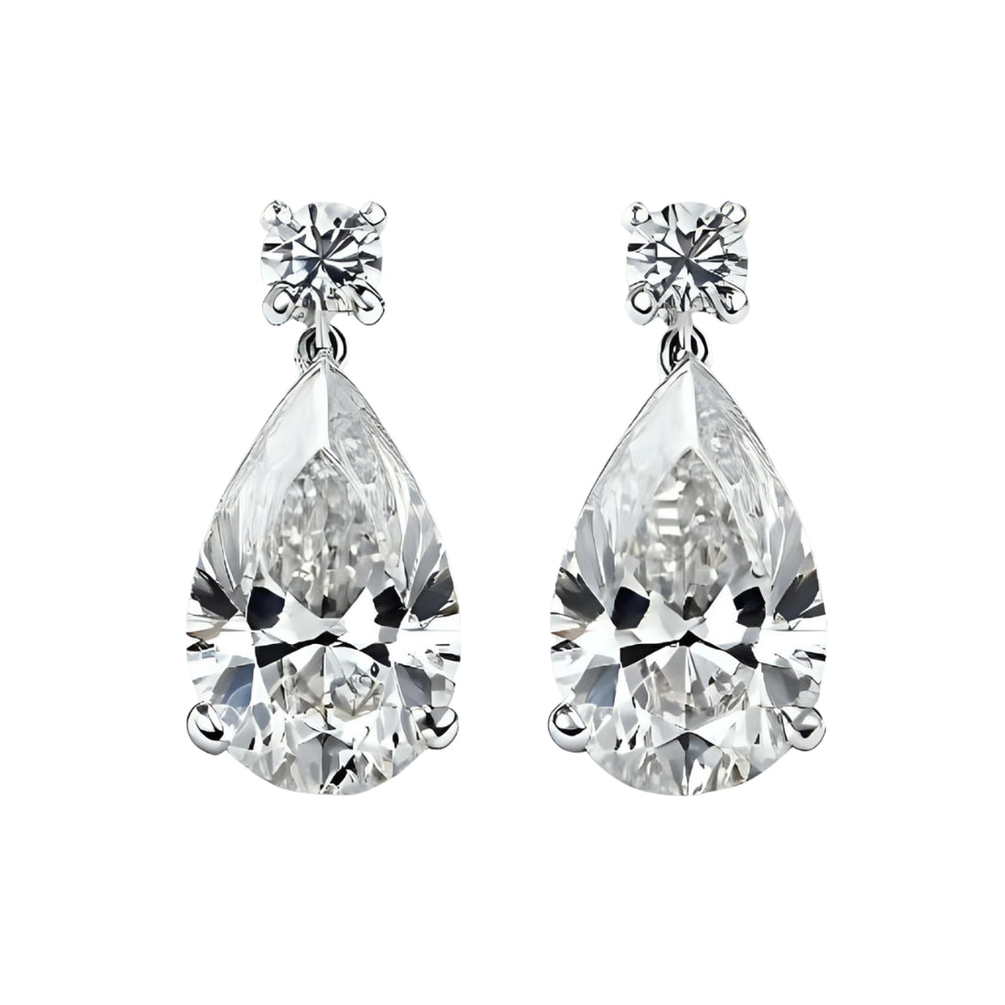 Pear Shape Diamond Drop Earrings