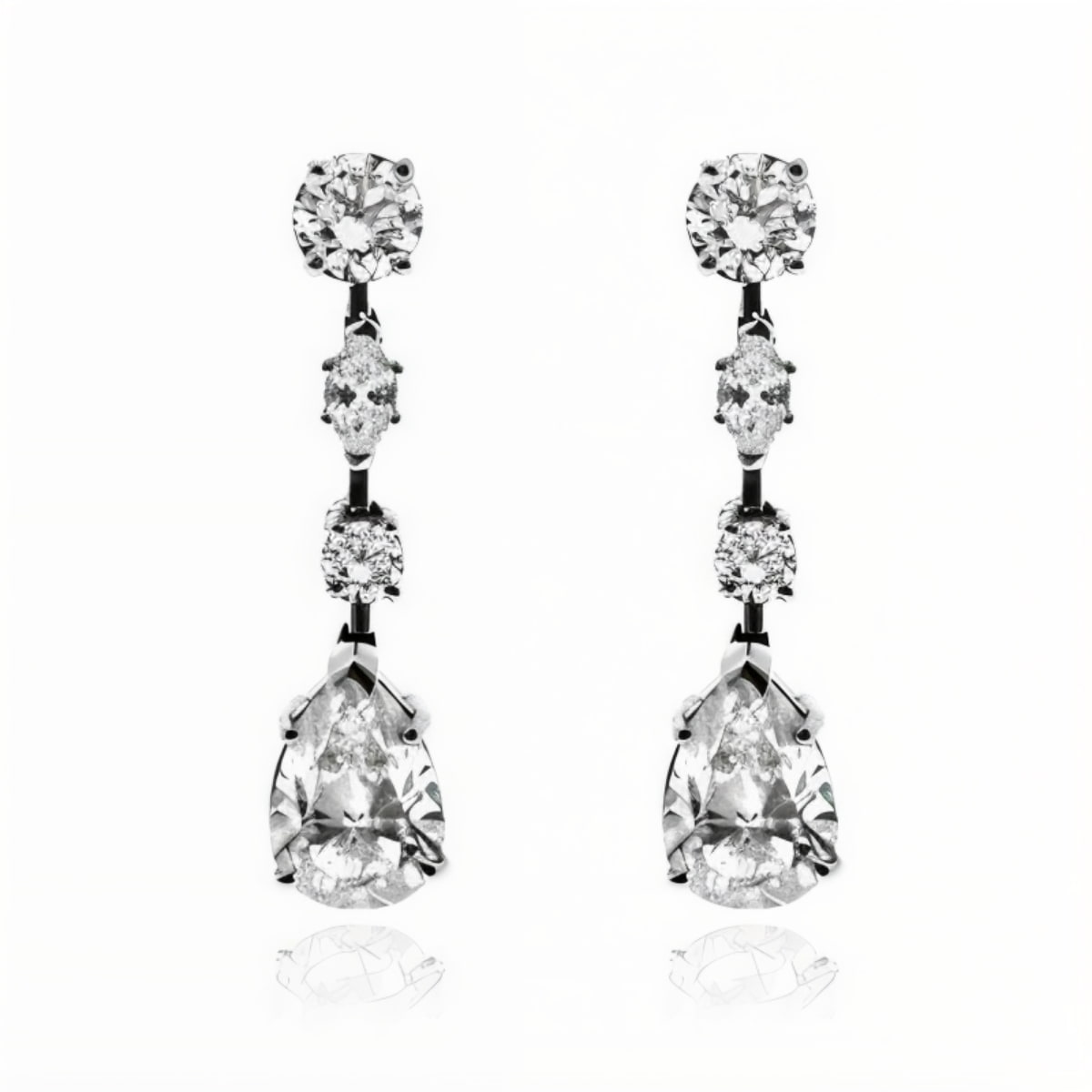 Pear Shape Diamond Drop Earrings