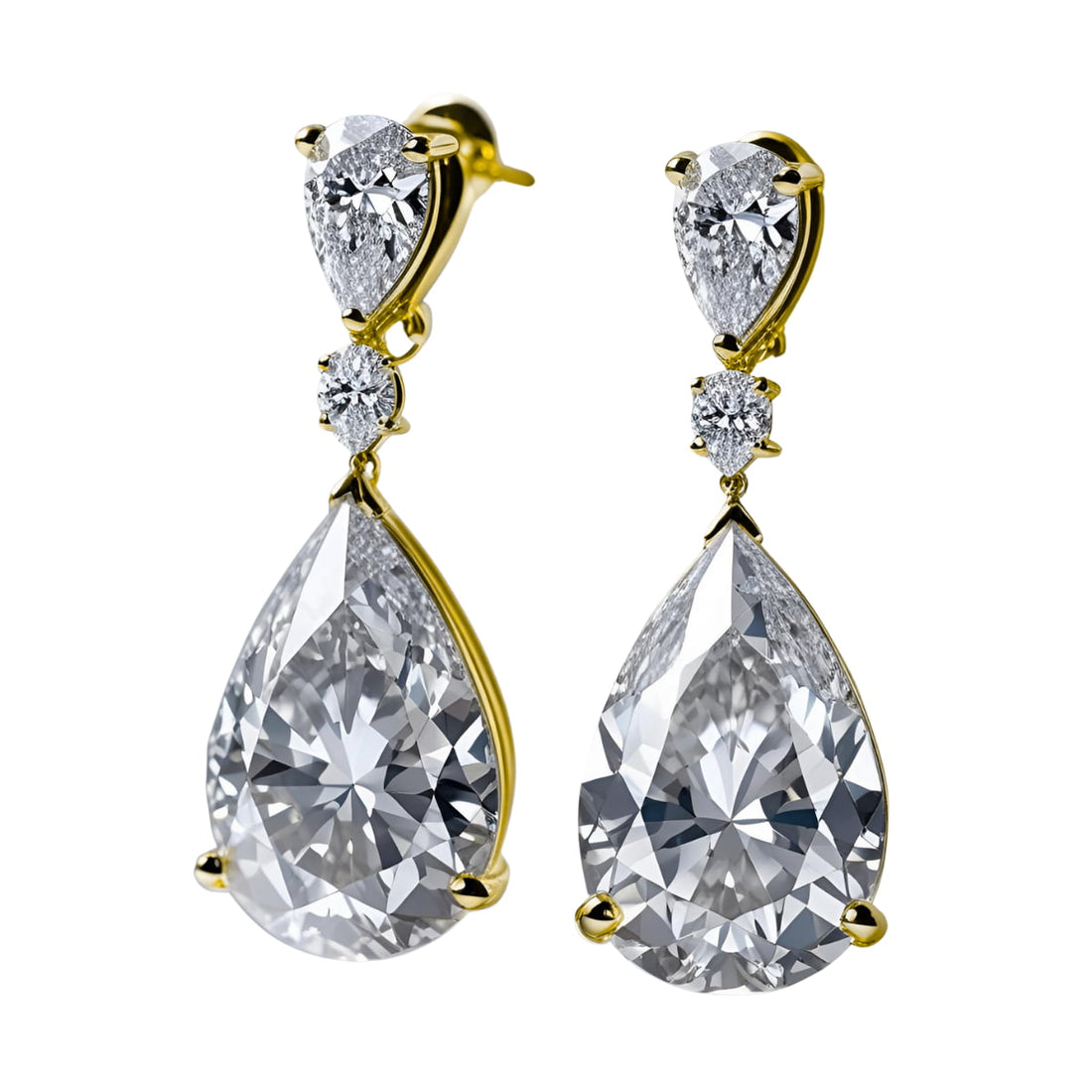 Pear Shape Diamond Drop Earrings