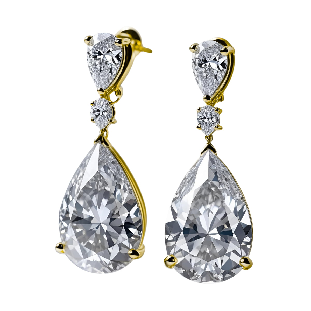 Pear Shape Diamond Drop Earrings