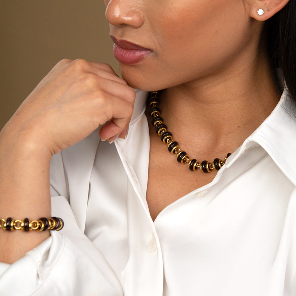 Pomellato Gem Set Rondelle Necklace Bracelet Set