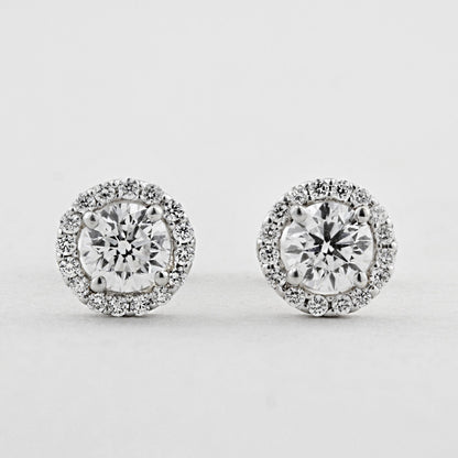 1.00ct Halo Diamond Stud Earrings