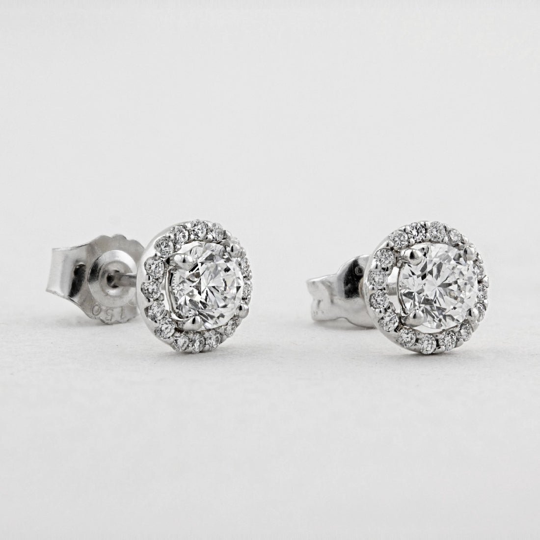1.00ct Halo Diamond Stud Earrings