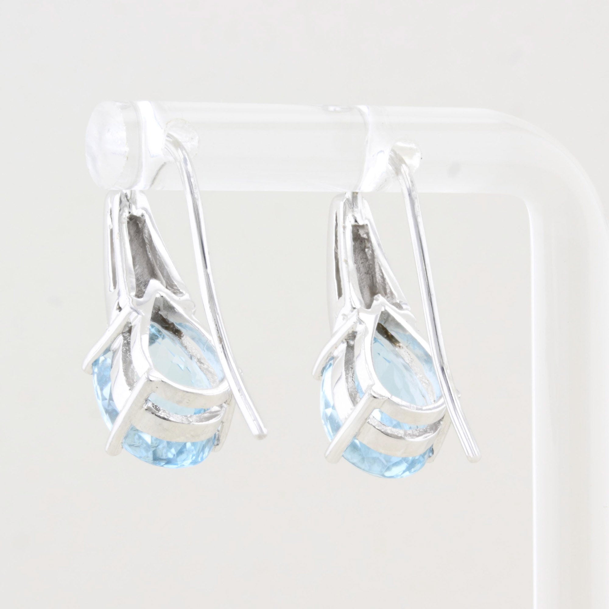 Aquamarine and Diamond Drop Earrings