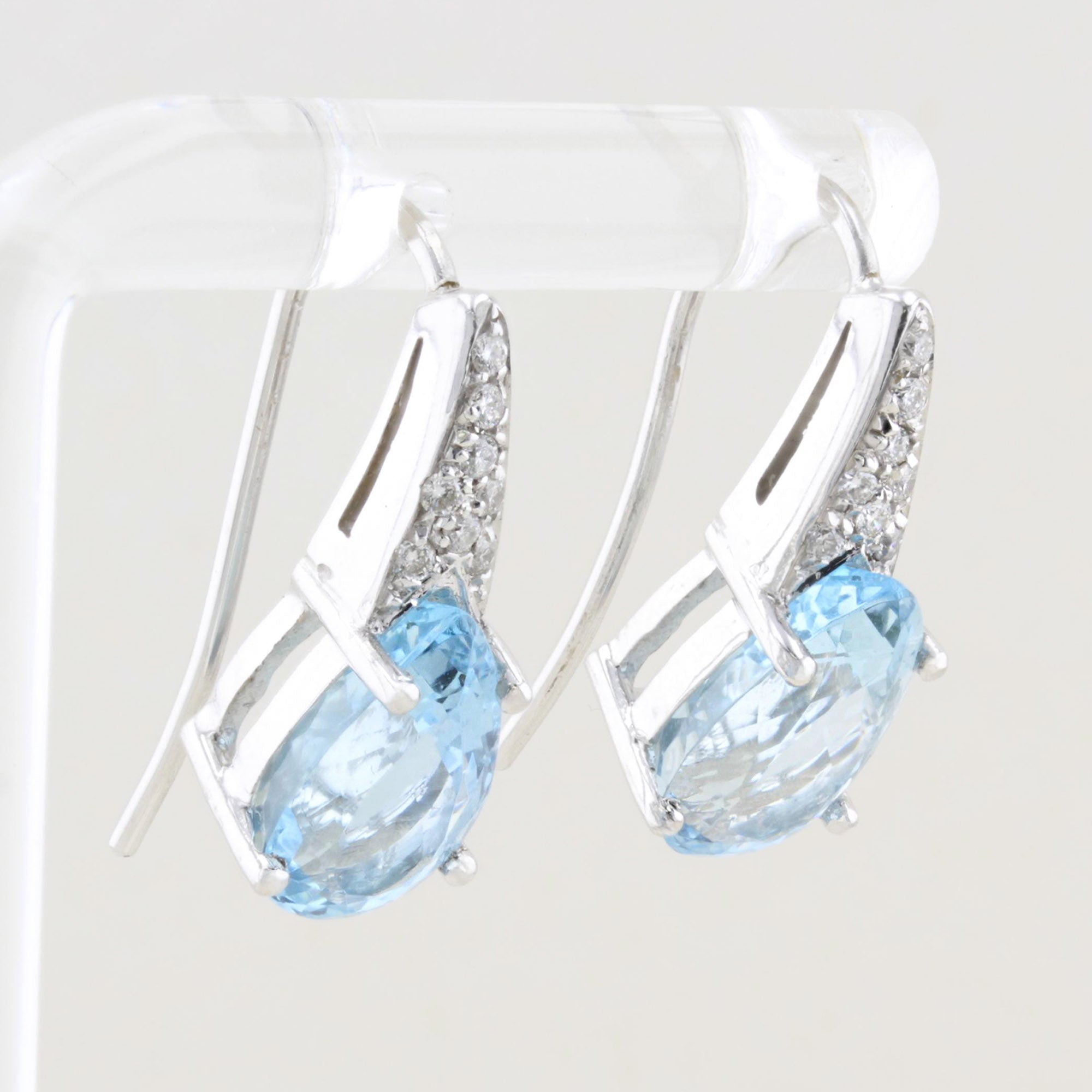 Aquamarine and Diamond Drop Earrings
