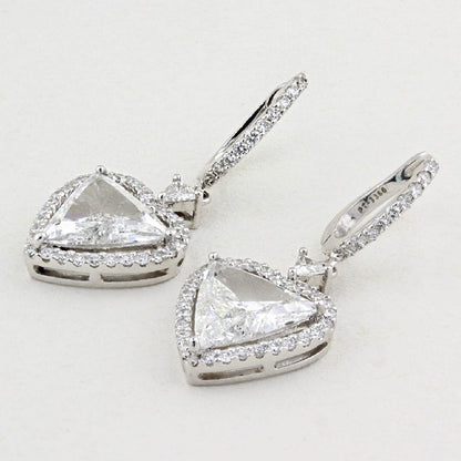 4.00ct Heart Shape Diamond Drop Earrings