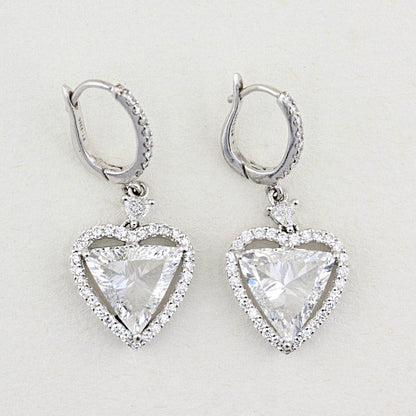 4.00ct Heart Shape Diamond Drop Earrings