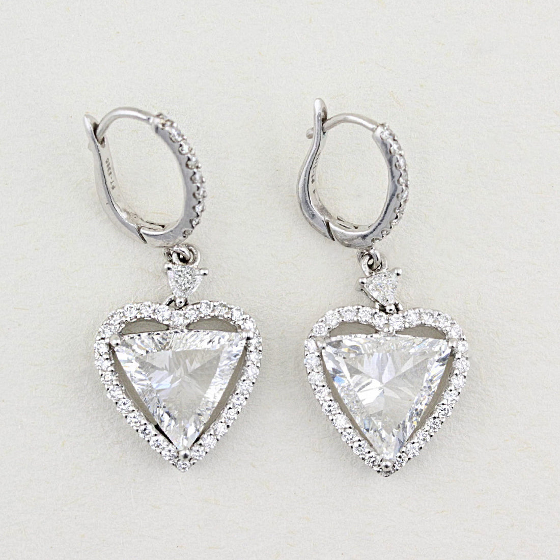 4.00ct Heart Shape Diamond Drop Earrings