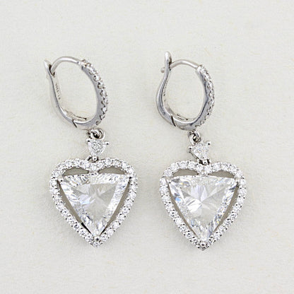 4.00ct Heart Shape Diamond Drop Earrings