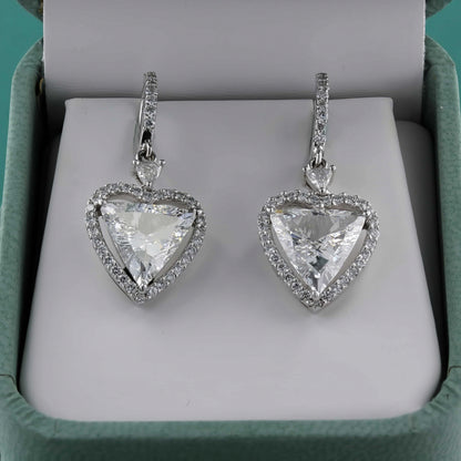 4.00ct Heart Shape Diamond Drop Earrings