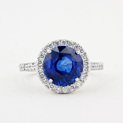 4.08ct Sapphire &amp; Diamond Cluster Ring