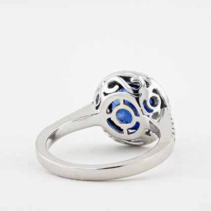 4.08ct Sapphire &amp; Diamond Cluster Ring